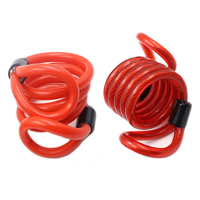 Customized Tool Coiled Cords With Rope Loop Ends Red Short 2.0MM