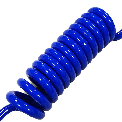 Custom Thick Bright Blue Polyurethane Tubing Coil Safety Tool Lanyard