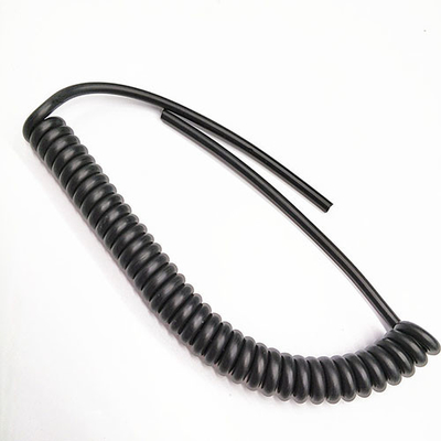Custom Long Spiral Lanyard Black TPU Covered Spring Cord Leash