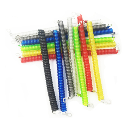 Colored Steel Wire Safety Coil Tether With Eyelets Stop The Drop