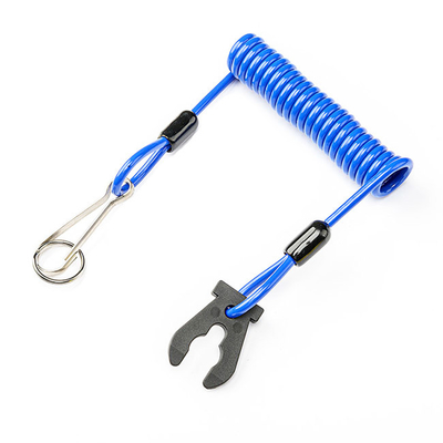 Durable Safety Outboard Kill Cord Engine Blue Kill Stop Switch Plastic Spiral Lanyard