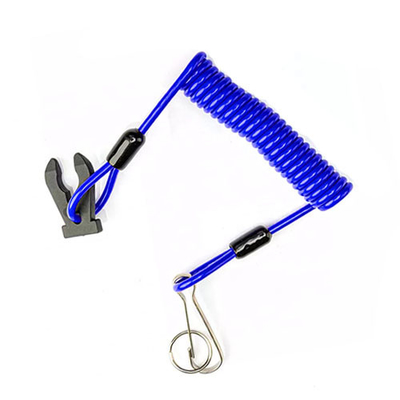 Durable Safety Outboard Kill Cord Engine Blue Kill Stop Switch Plastic Spiral Lanyard