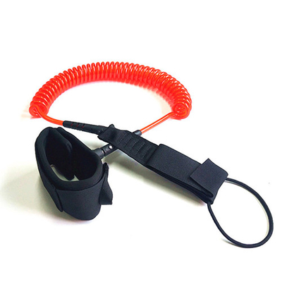 TPU Red Transparent 10&quot; Length Coiled SUP Leash Neoprene Strap