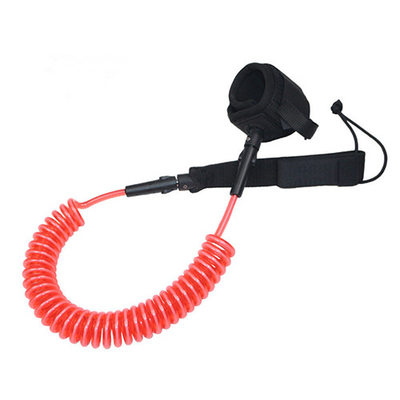 Customized Bungee Coiled SUP Leash TPU Elastic Heavy Duty Attach To Ankle