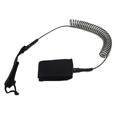 Waterproof Black Core Clear Cover Urethane Coiled SUP Leash Leg Rope