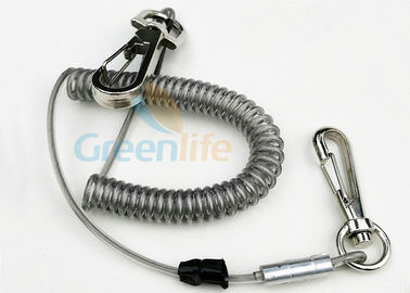 Quick Release Clips Plastic Coil Lanyard Gray Securing Valuable Items