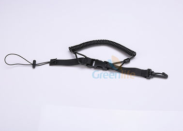 Scuba Diving Innovative Quick Release Coil Lanyard With Plastic Hook / Cord Loop