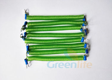 Stretchy Coiled Lanyard Cord , Fashionable Green Retractable Security Cable
