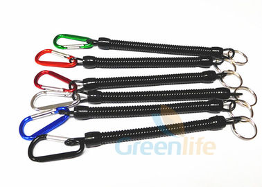 Split Ring Stretch Coiled Lanyard Cord , Flexible Coil Lanyard For Fisher Plier