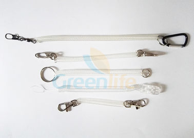 ISO Plastic Clear Colour Coiled Key Lanyard Snap Split Ring For Protection