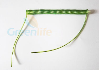 Wire Reinforced Retractable Security Cable Green With Different Connectors