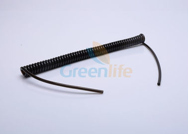 Steel Reinforced Retractable Security Cable Black TPU Covering With Tail Ends
