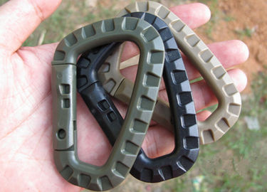 Army Green Plastic Big Snap Hook Carabiners Customized Bone Shape 85 * 56mm