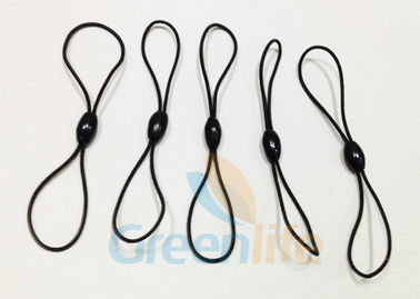 Black Spring Elastic Ball Loops , Olive Shape Bead Ball Bungee Cords Customized