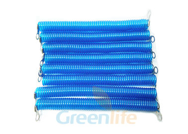 Transparent Blue Coiled Security Tethers 10 CM Wire With Terminals For Connection