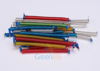 Stainless Steel Core Coiled Security Tethers Colorful Cords With Screw Terminals