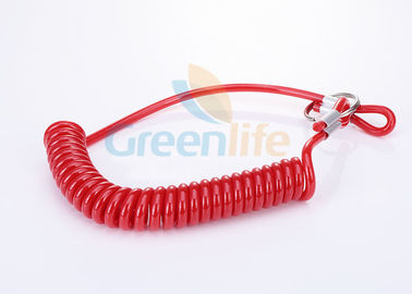 Safety Plastic Coil Lanyard With Loop / Crimp , 3/16 ID Spiral Safety Tool's Leash