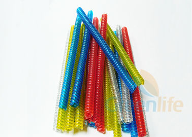 Custom Length Plastic Coil Lanyard Transparent Red Blue Green Yellow Colors