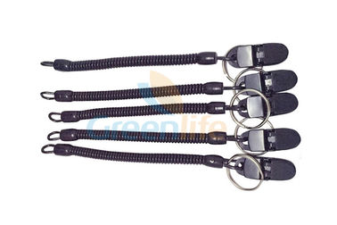 Extendable Coiled Key Lanyard With Plastic Alligator Clip Firmly Tethered Tools