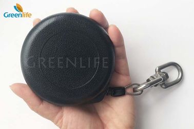 Adjustable Length Retractable Tool Lanyard Black Color With 85 Mm Dia Round Reel