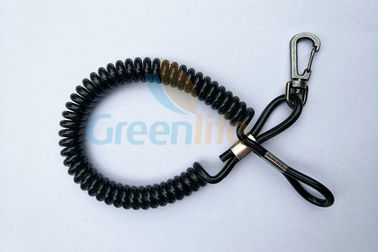Quick Release Coiled Key Lanyard , Retractable Tool Lanyard With Cord Loop End