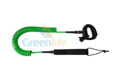 10 Feet Security Surboard Surf Coiled Leash PU With Wristband / Rope Loop