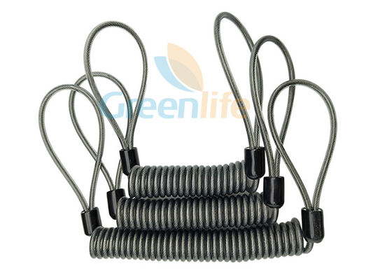 Double Loops Bungee 1.2mm Steel Spring Coil Lanyard 2m Length