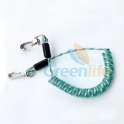Transparent Peak Green TPU Coiled Cable Tool Lanyard 5.0MM Cord