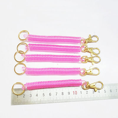 Transparent Pink EVA 12cm Coil Spiral Key Tether TPU