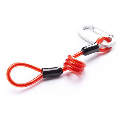 7.0mm Cord Red Plastic Spiral Tool Tether Stainless Steel