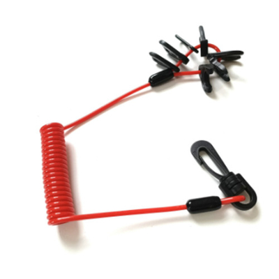 7 Key Kill Switch Lanyard Plastic Jet Ski Stop Cords Popular Red Color