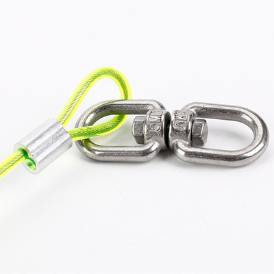 Clear PU 1.2m Steel Wire Coil Lanyard Safety Spring Tool Leash 0.8mm