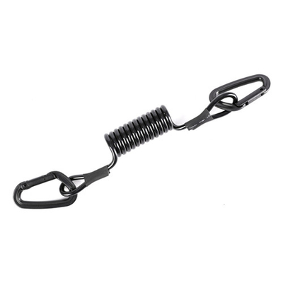 Multi Use 7.0MM Dia Coiled Bungee Cord PU With Double Carabiner End