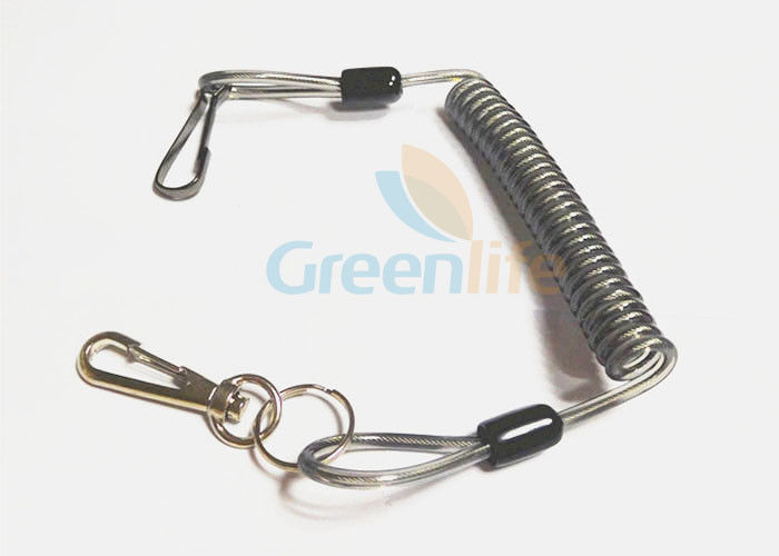 Expandable Plastic Coil Tool Tether Lanyards Security Dropping With J - Hook