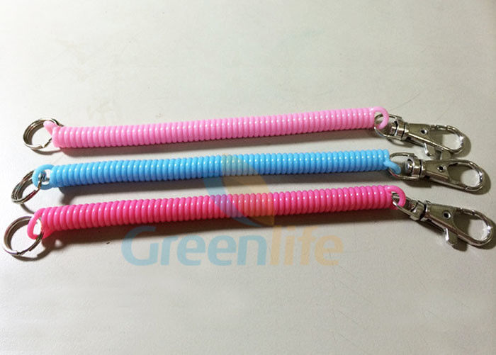 Trigger Snap Custom Color Spring Coil Lanyard Extending With 20MM Split Ring