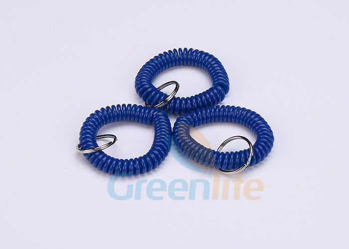 Fall Protection Dark Blue Plastic Wrist Coil Key Ring Holder Securing Tools