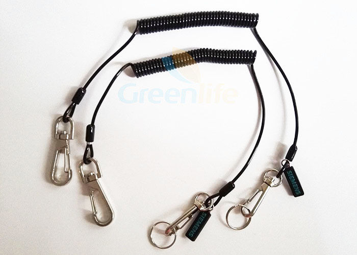 Plastic Safety Flexible Coil Lanyard With Clip Pantone Color Custom Logo