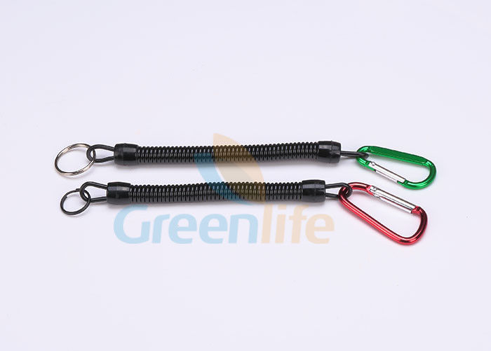 Black Pulling Retractable Fishing Pliers Lanyard Red / Green Carabiner Comb