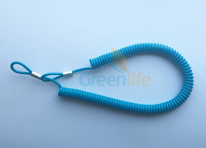 Double Cord Loop 24MM Retractable Tool Tether , Retractable Safety Lanyard PU / TPU Material