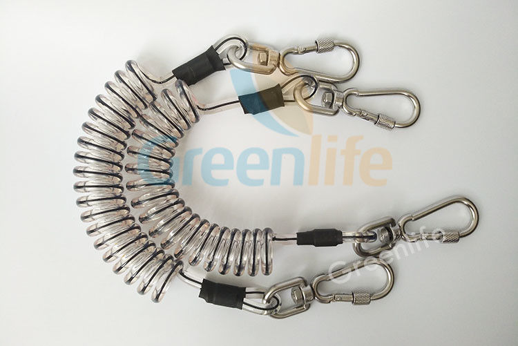 Core Reinforced Coil Tool Lanyard 1.5 Meters With Stainless Steel Clips