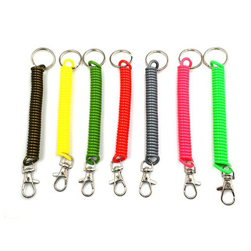 Fall Protection 10cm Polyurethane Coil Key Chain Light Weight