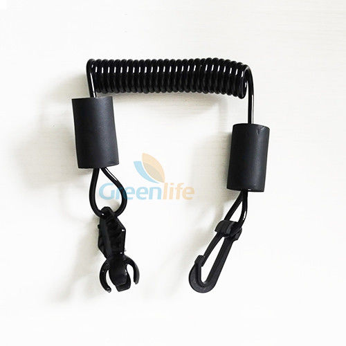 PU 9cm Quick Release Coil Lanyard With Plastic Snap Hook