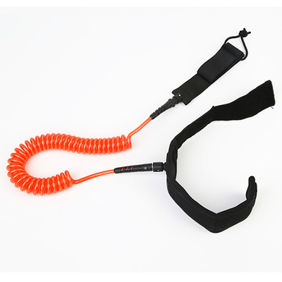 Customized Bungee Coiled SUP Leash TPU Elastic Heavy Duty Attach To Ankle