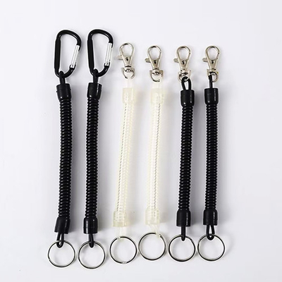 Popular Using Black / Clear Coil Safety Strap With Hook And Ring