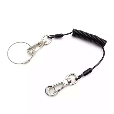 Retractable Tool Plastic Coiled Safety Lanyard Fall Protection 1.2mm