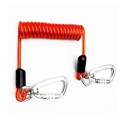 Stainless Steel Plastic Coil Lanyard Reinforced Fishing Elastic Coiled Cables Snap To Snap