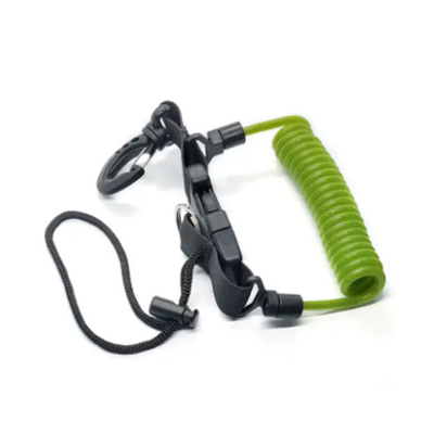 Scuba Diving Accessory Quick Release Green Safety Coiled Lanyard