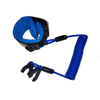 Switch Kill Stop Spiral Tether Jet Ski Wrist Lanyard Blue Plastic Cord