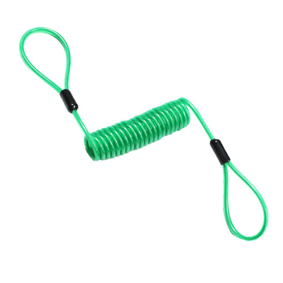 Plastic Double Loops Wire Coil Lanyard Tool Drop Prevention Bungee Green