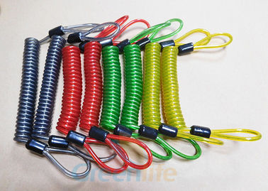 3.0MM Plastic Coil Lanyard Custom Colours PU Coating With 2 Rope Loop Ends